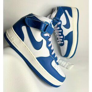 D69- SIZE 8.5 WOMEN'S NIKE AIR FORCE 1'07 MID MILITARI BLUE/ SAIL-DOLL DX3721 10